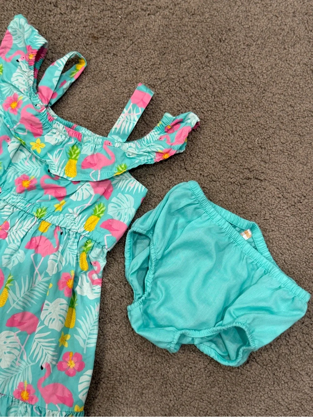 Flamingo Dress with Bloomers